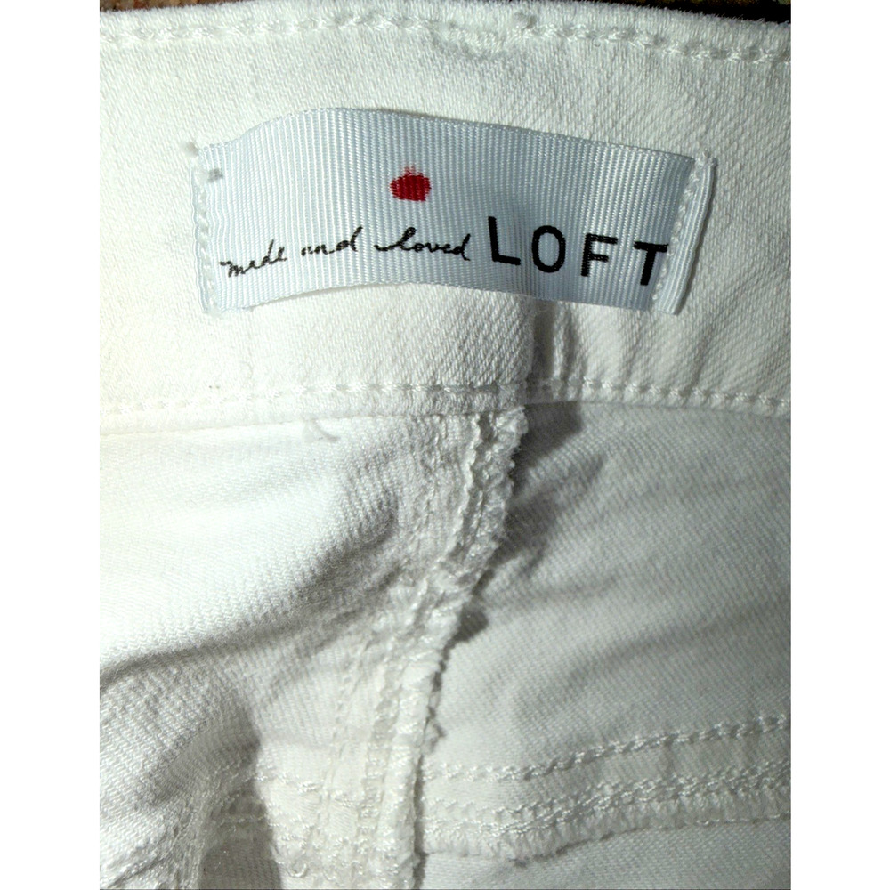 LOFT White Raw Hem Skinny Jeans Size 31/12 - Picture 2 of 7